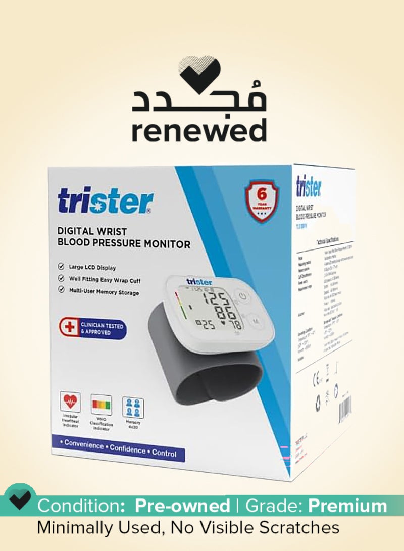 trister Renewed - Trister Digital Wrist Blood Pressure Monitor TS 315BPW with Storage Case and Batteries - Image 1